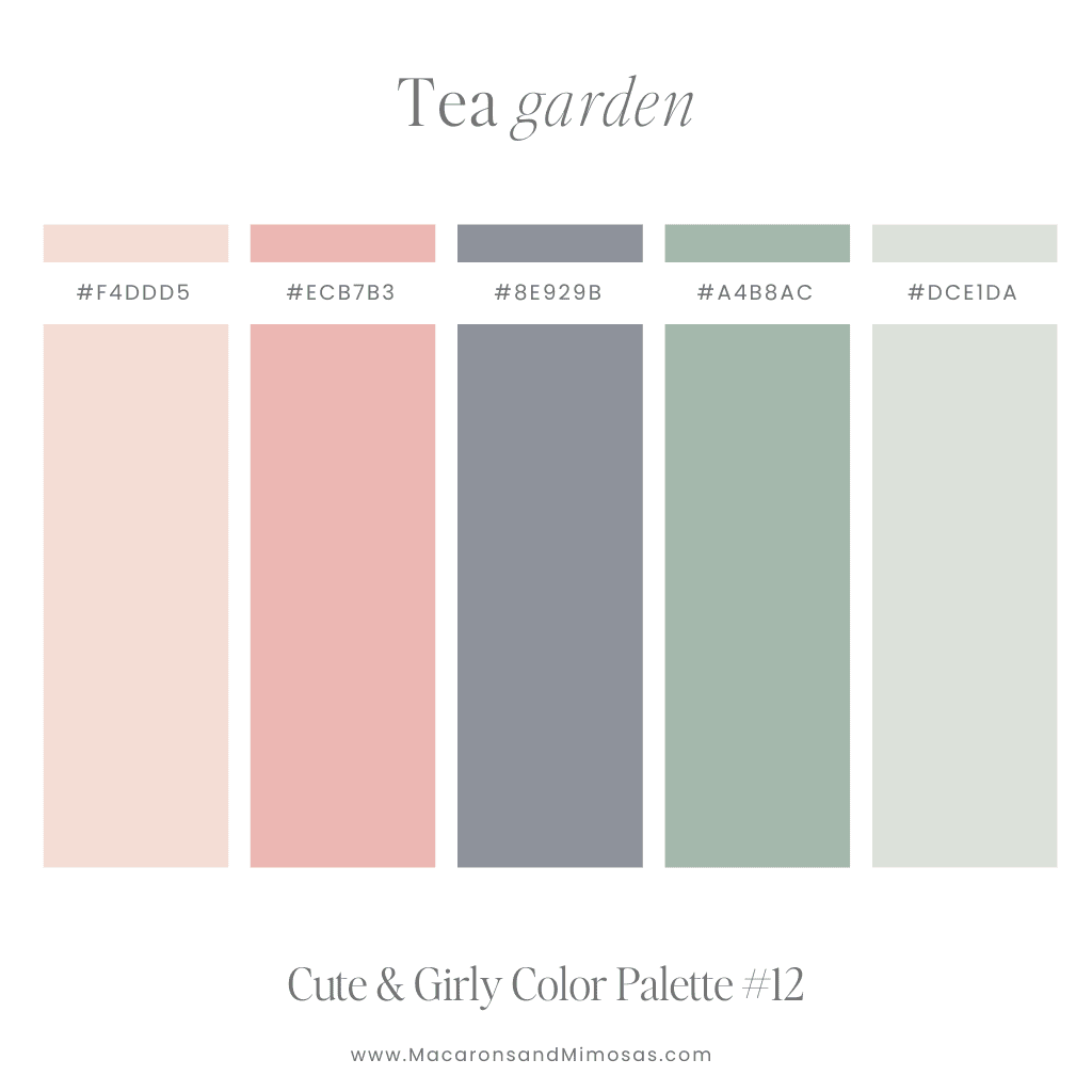 Cute Girly Boho Color Palette in muted colors