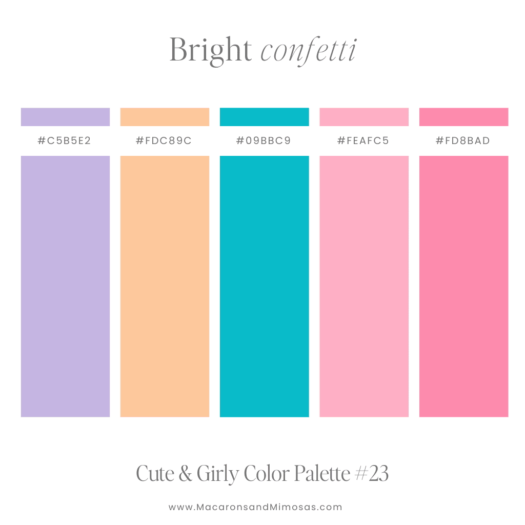 Cute Girly color palette in bright Tropical Vibes