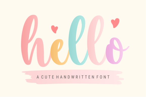 Hello is a delicate,stylish handwritten crussive font
