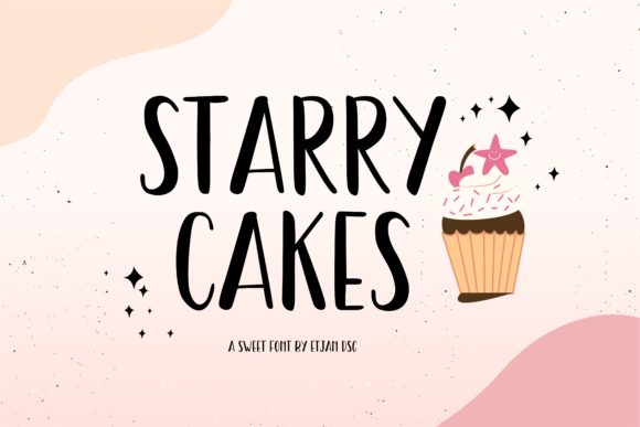 Starry Cakes is a whimsical script font with a relaxed theme