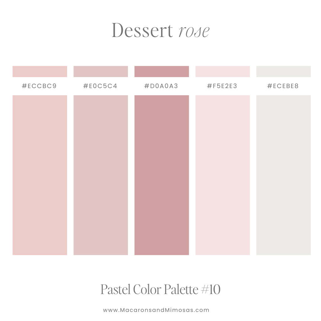 Pastel Pink Color Palette Inspiration with Color codes use in Canva 