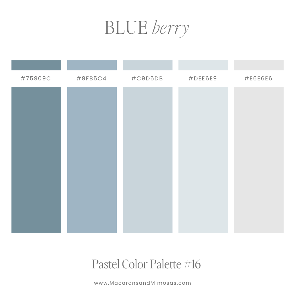 Light Pastel Blue Color Palette with Hex Codes for Brand and Logo Design