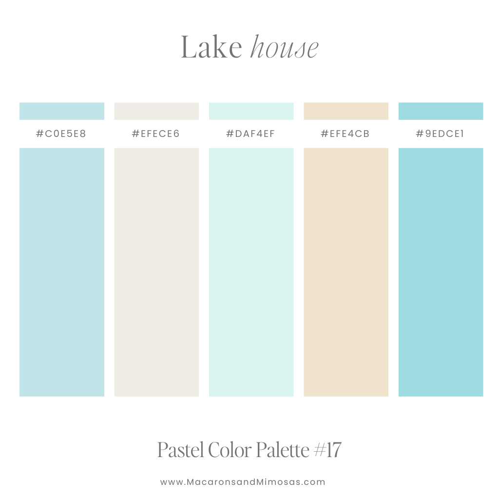 Pastel Green Color Palette with hex codes in a calming vibe