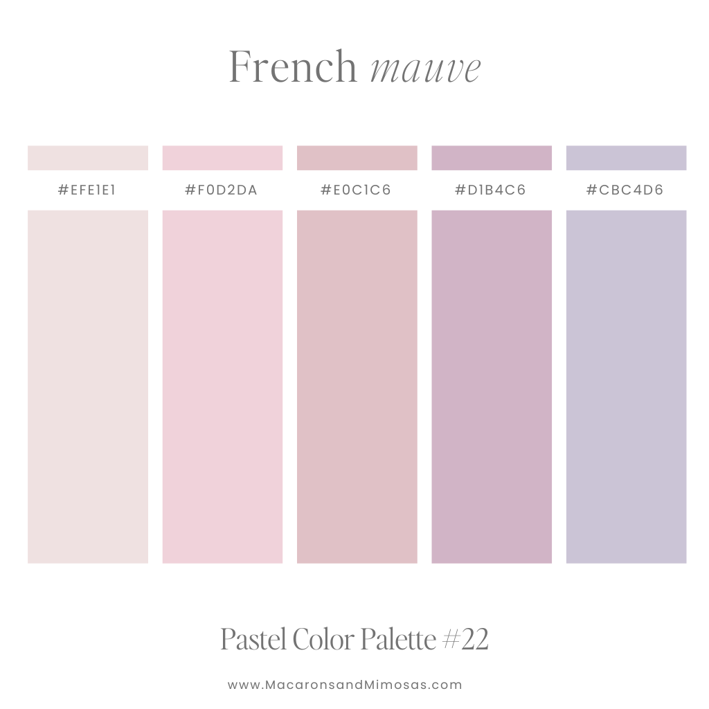 26 Pastel Purple Color Palette with color codes to use for your Canva logos 