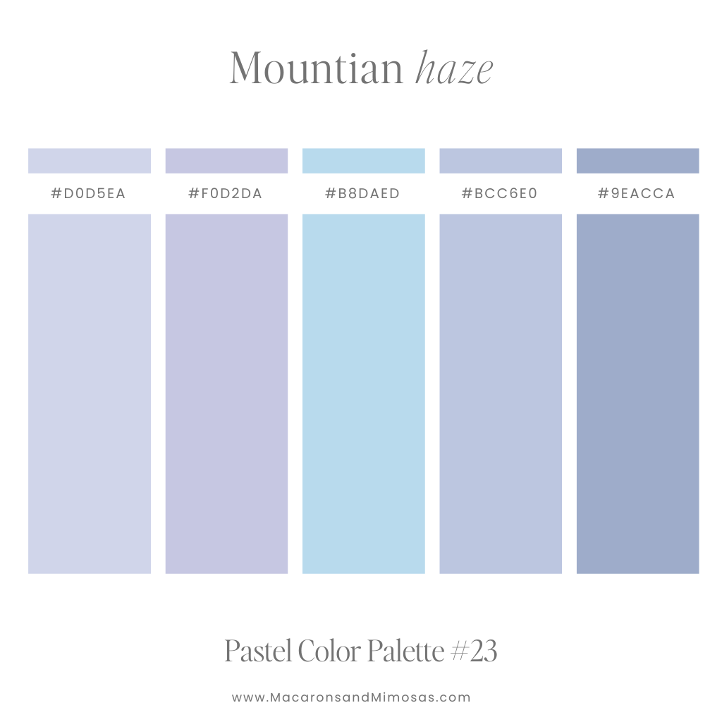 26 Pastel Purple Color Palette with color codes to use for your Canva logos