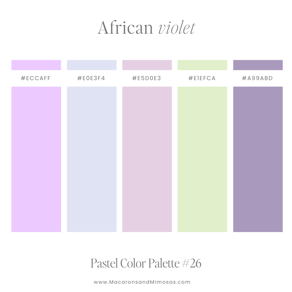 26 Pastel Purple Color Palette with color codes to use for your Canva logos