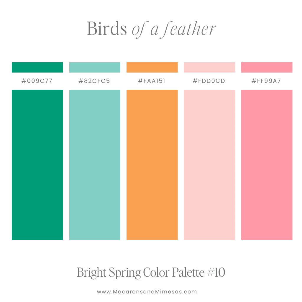 Bright Pastel Spring Color Swashes with Hex codes