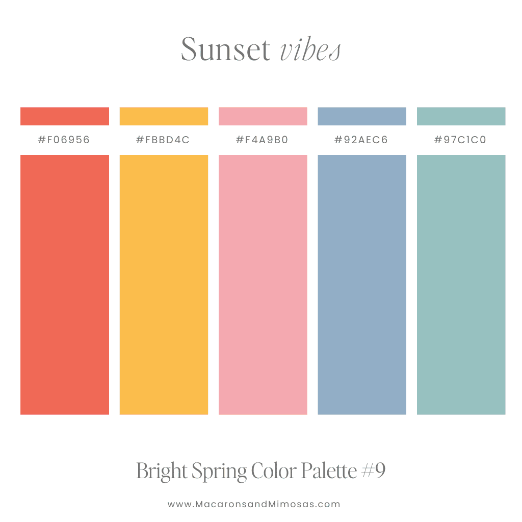 Bright Pastel Spring Color Swashes with Hex codes