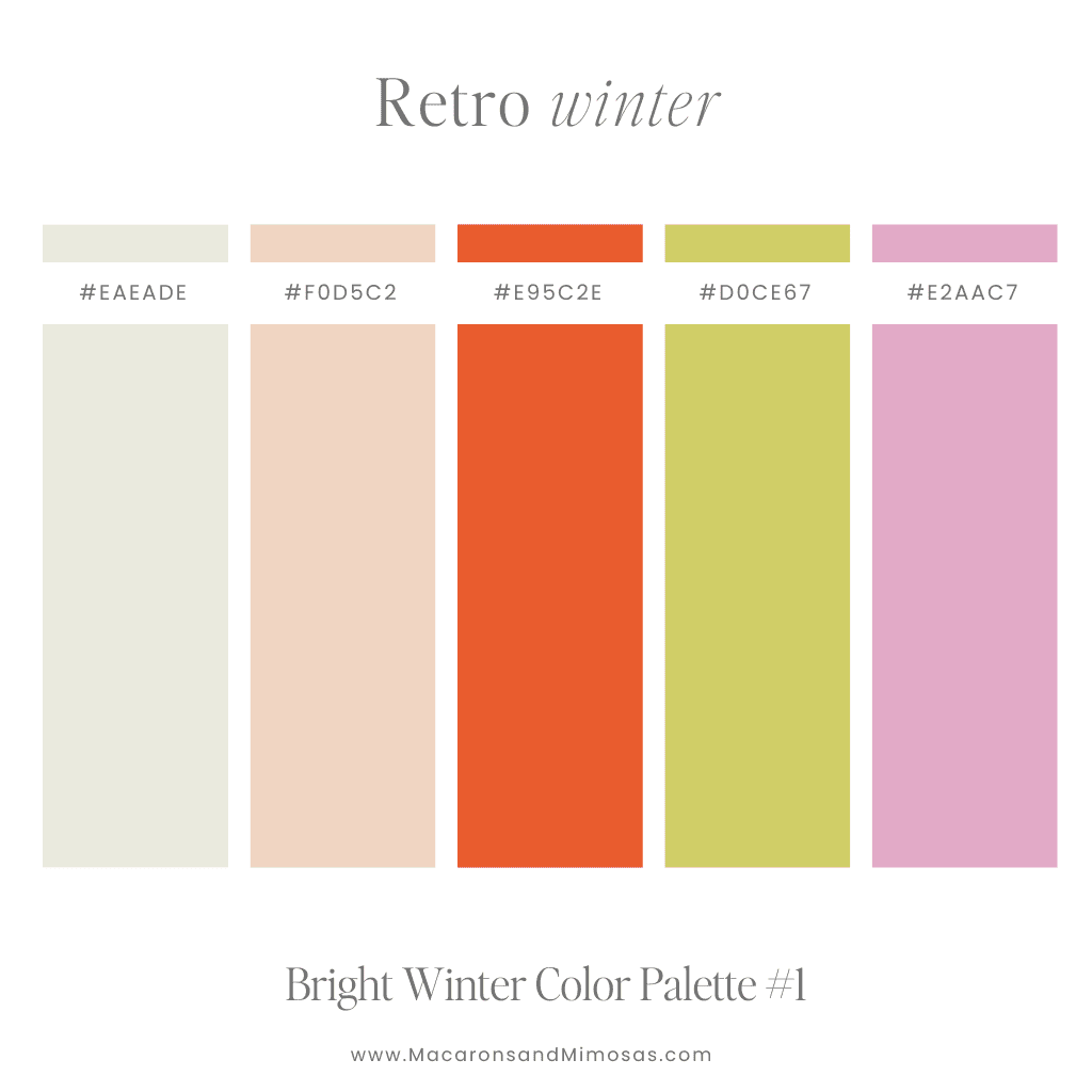 Winter Color swatches and hex codes