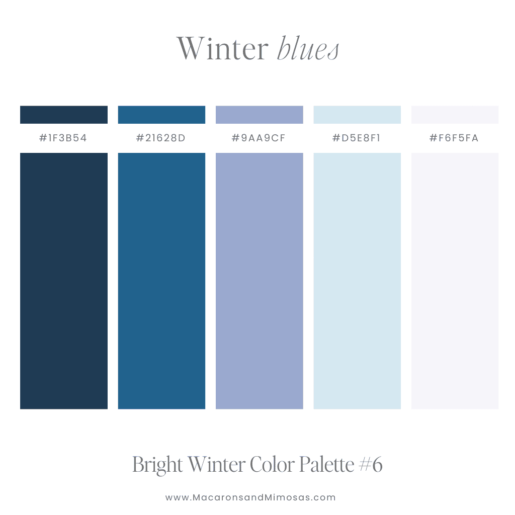 Winter Blues Palette Swashes with codes