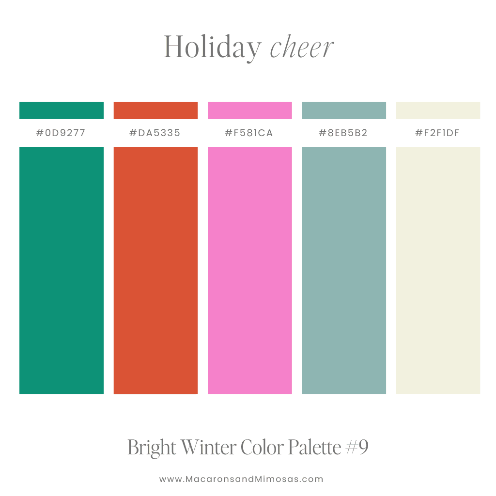 Fun Cheery Winter Swatches with hex codes