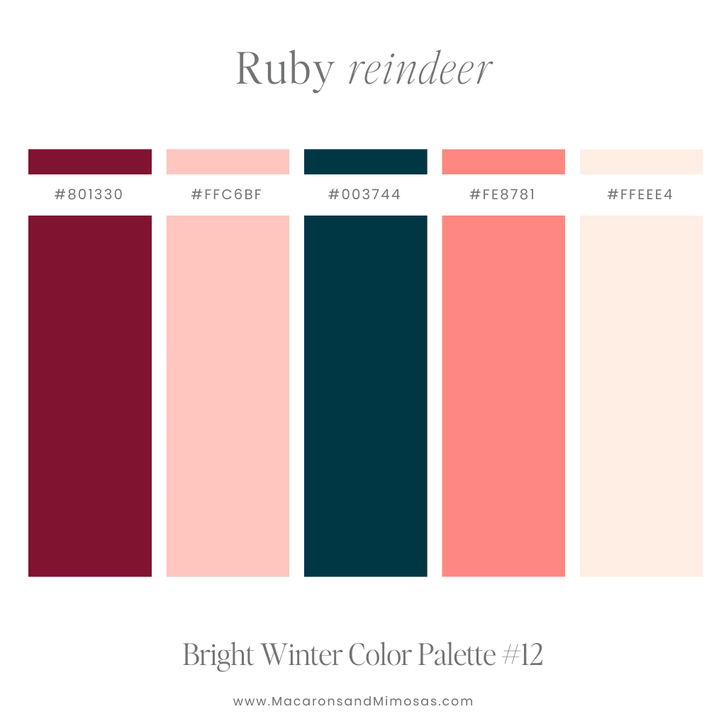 Ruby Reindeer Swatches for Winter brands, website and logos