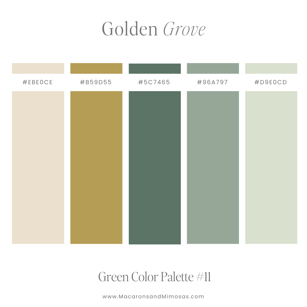 green and gold color palette