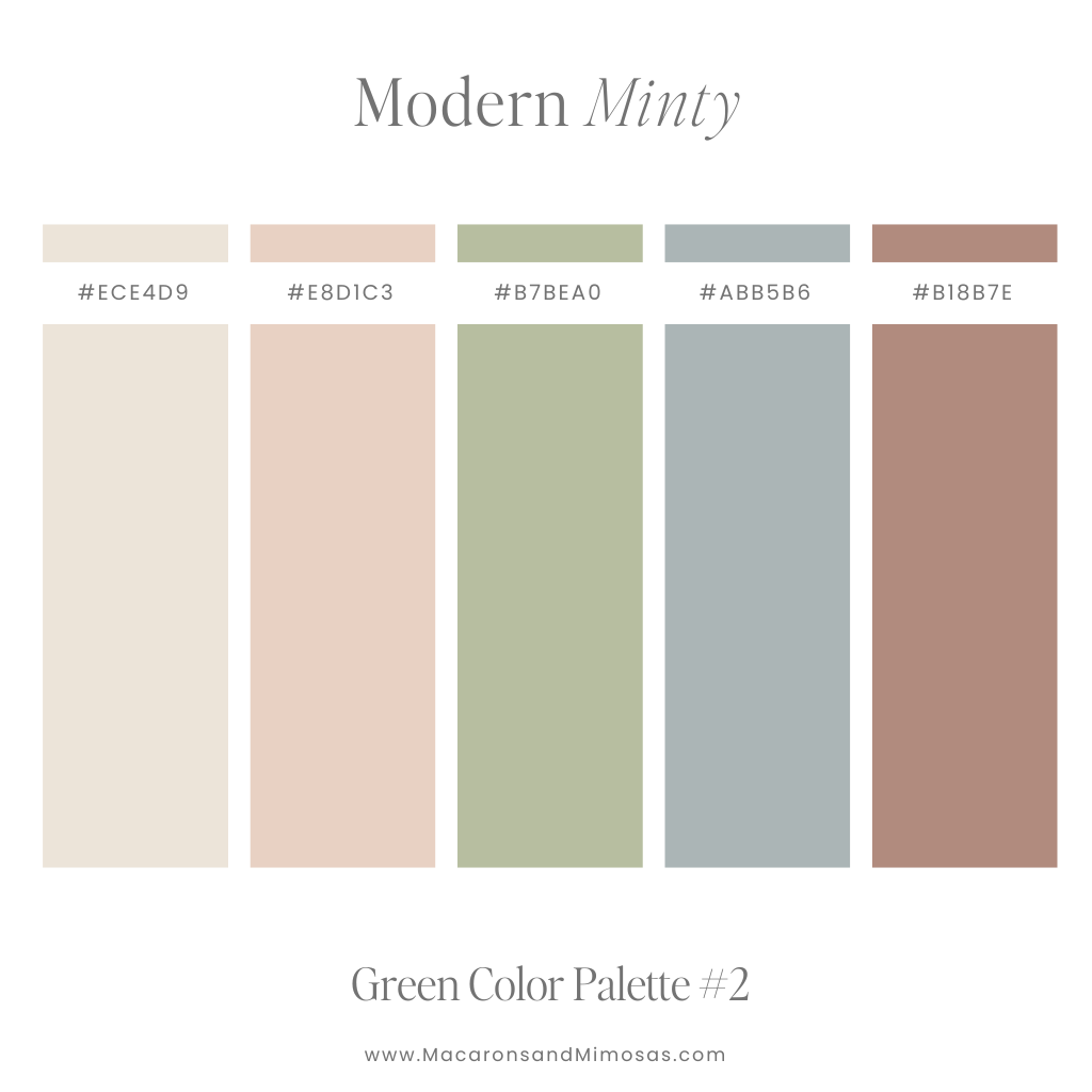 Soft Pastel Blue, Green and pink color palette 