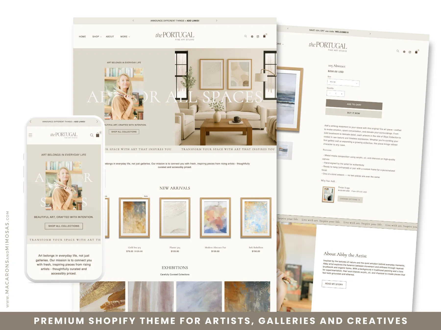 Portugal Artist Website Theme – Creative Shopify Template for Selling Art Online