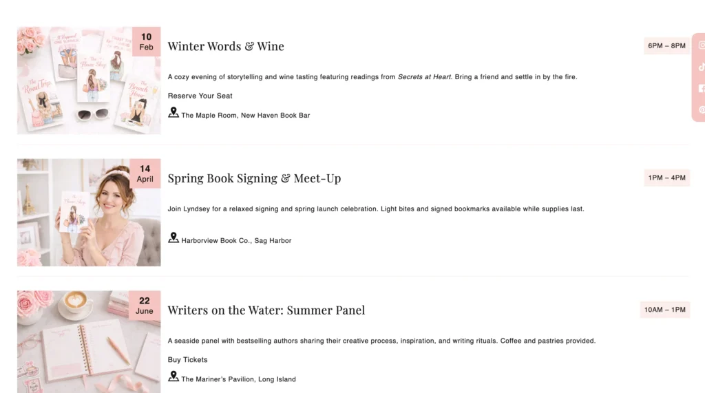 Built-In Events Calendar Shopify