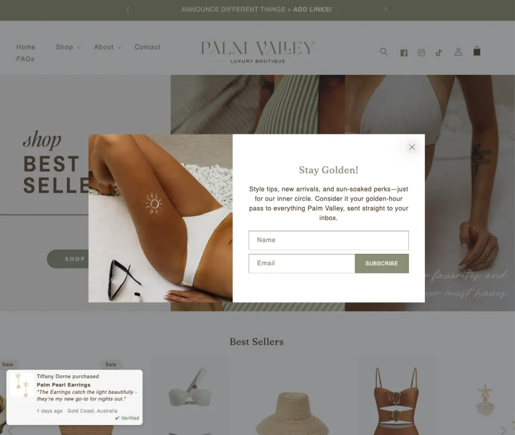 Sales Notification Popup for Shopify Store