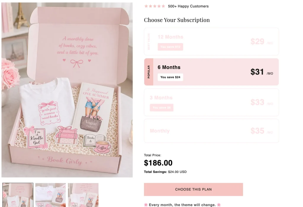The Book Box Subscription Section Shopify Built in