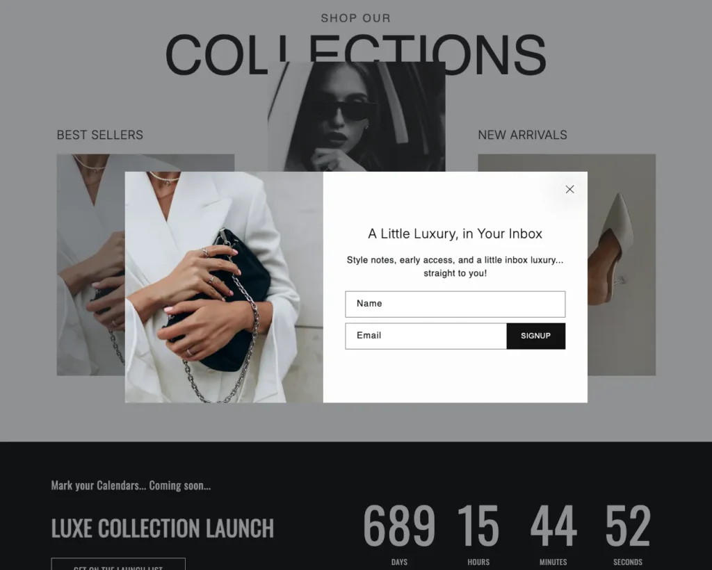 Custom Email Signup Popup Built in Shopify Theme