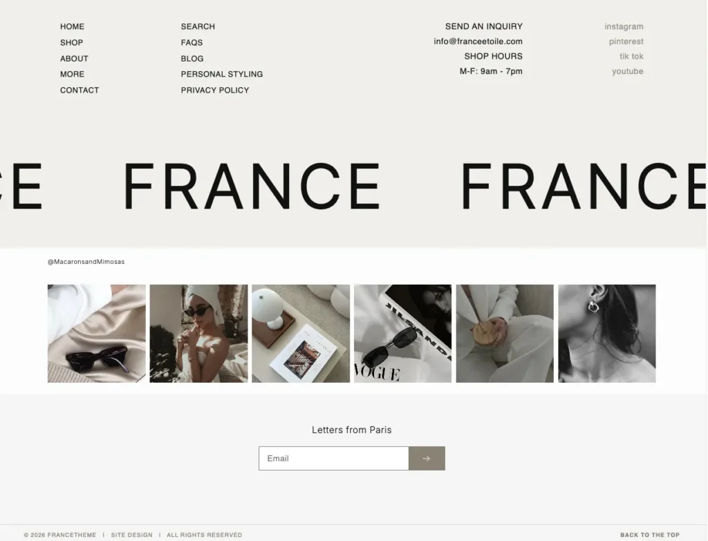 Custom Coded Shopify Theme Footer hide show individual elements.