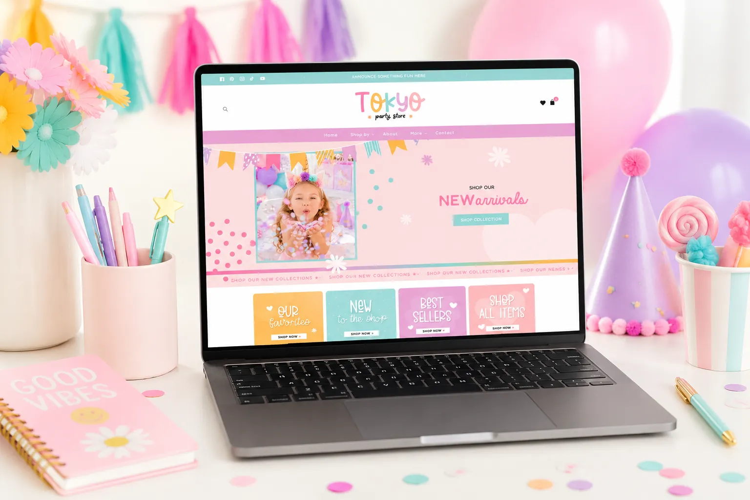 Cutest Shopify Theme for Party Supply Shops, Kids Boutiques & Balloon Businesses