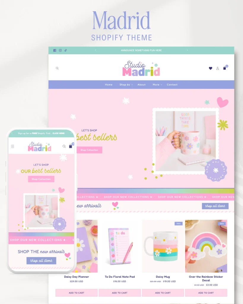 Cute Stationery Planner Shopify Theme
