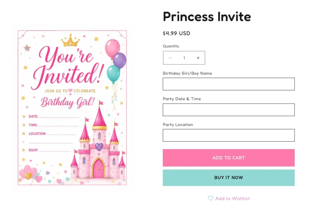 Product Personalization Fields Shopify