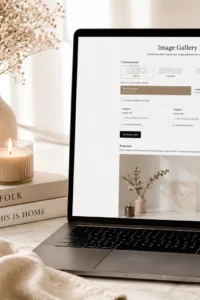 Shopify image gallery builder advanced settings for spacing, rounded corners, and alt text