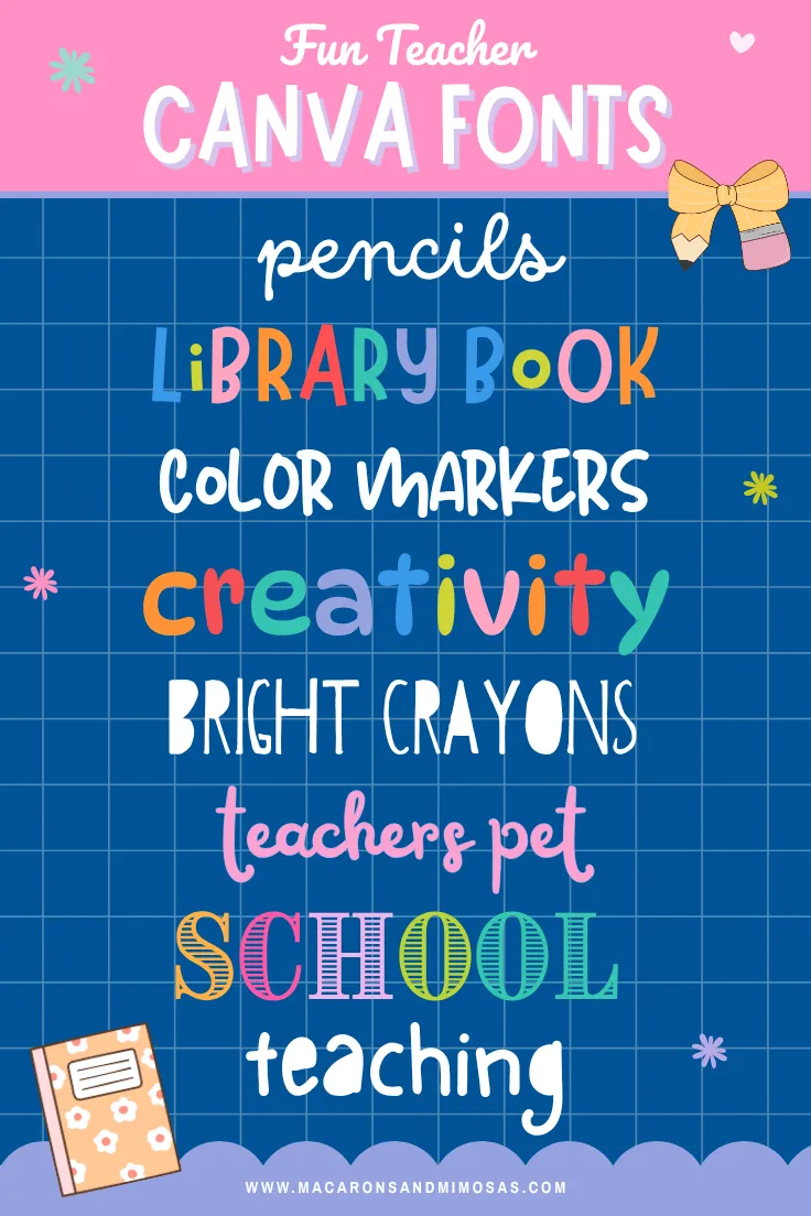 Cute Fun Teacher fonts for Canva