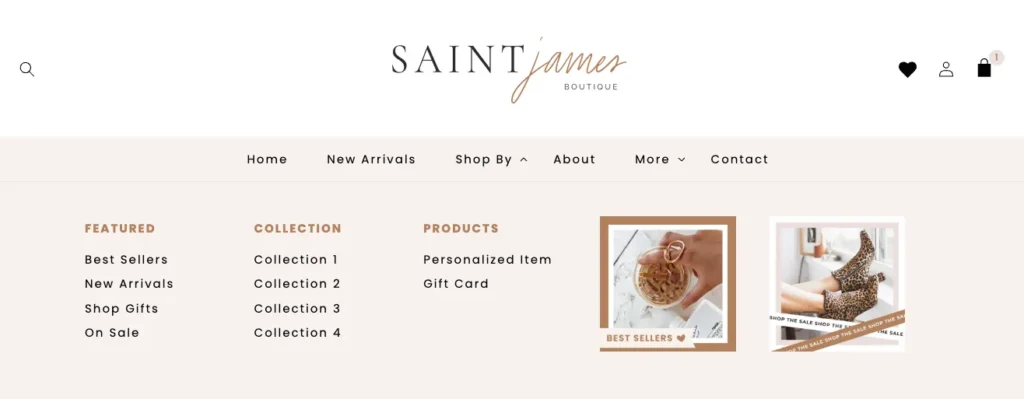 Shopify Mega Menu with promo images