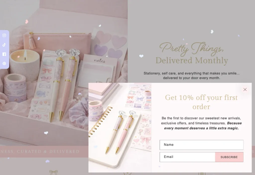 Shopify built in Email Newsletter Popup Form