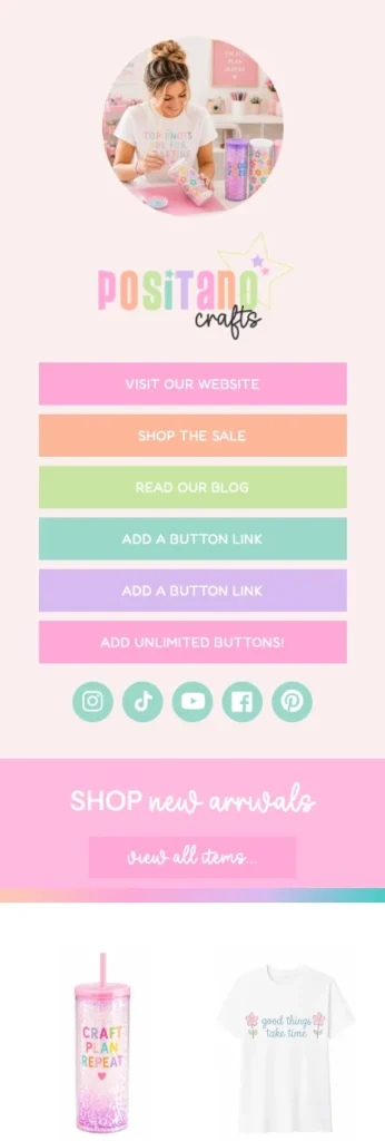 Bonus Built-In Links Landing Page for Shopify Theme