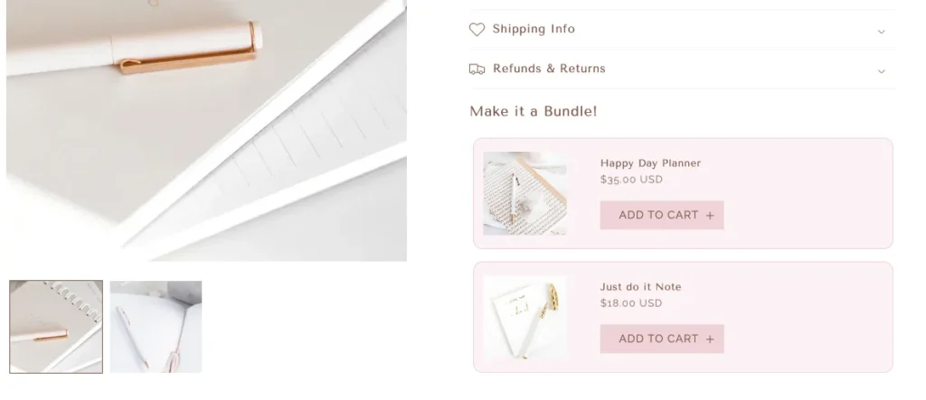 Product Upsells and Bundles for Shopify