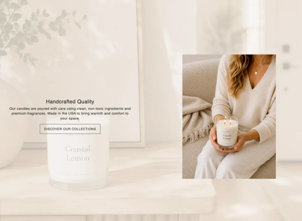 Candle Theme for shopify with a Sticky Story Scroll Section