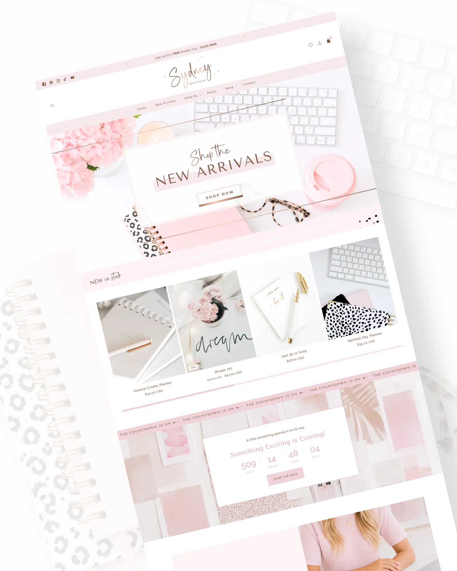 Prettiest Rose Gold Shopify Theme for Boutiques & Girly Brands