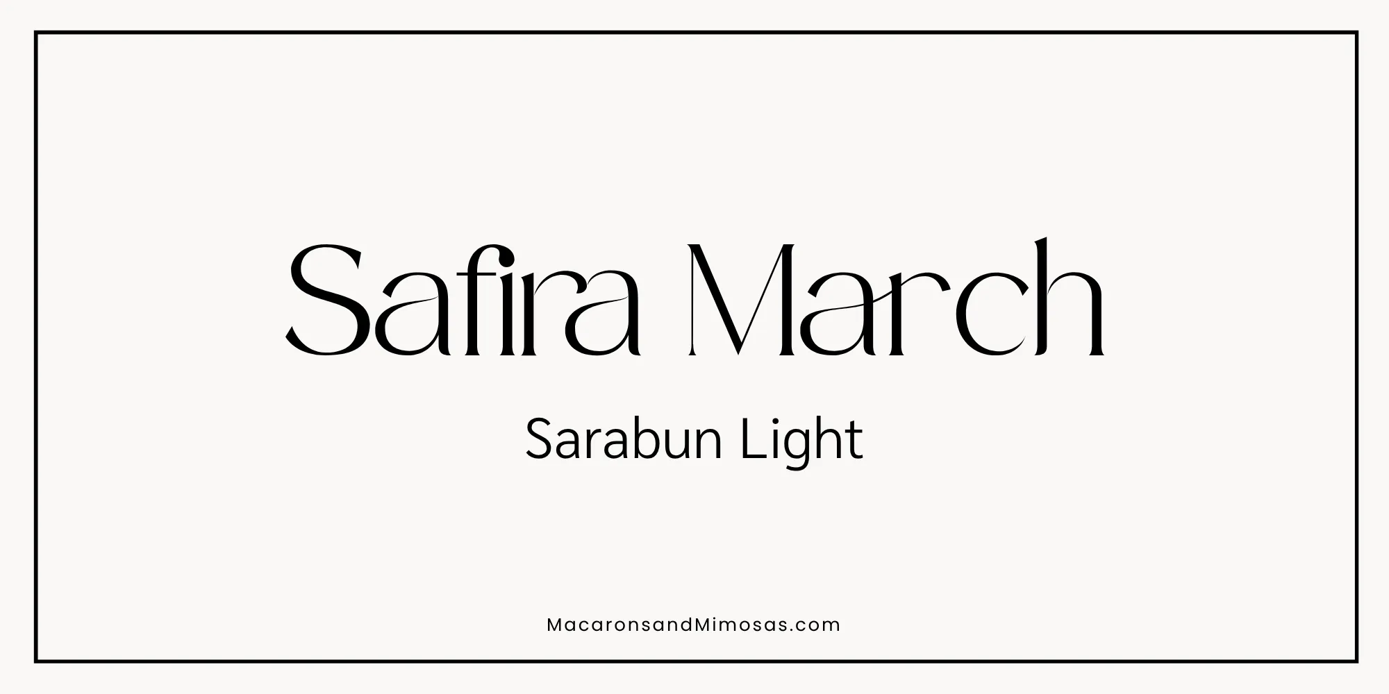 Best Real Estate Font Pairing Safira March & Sarabun Light