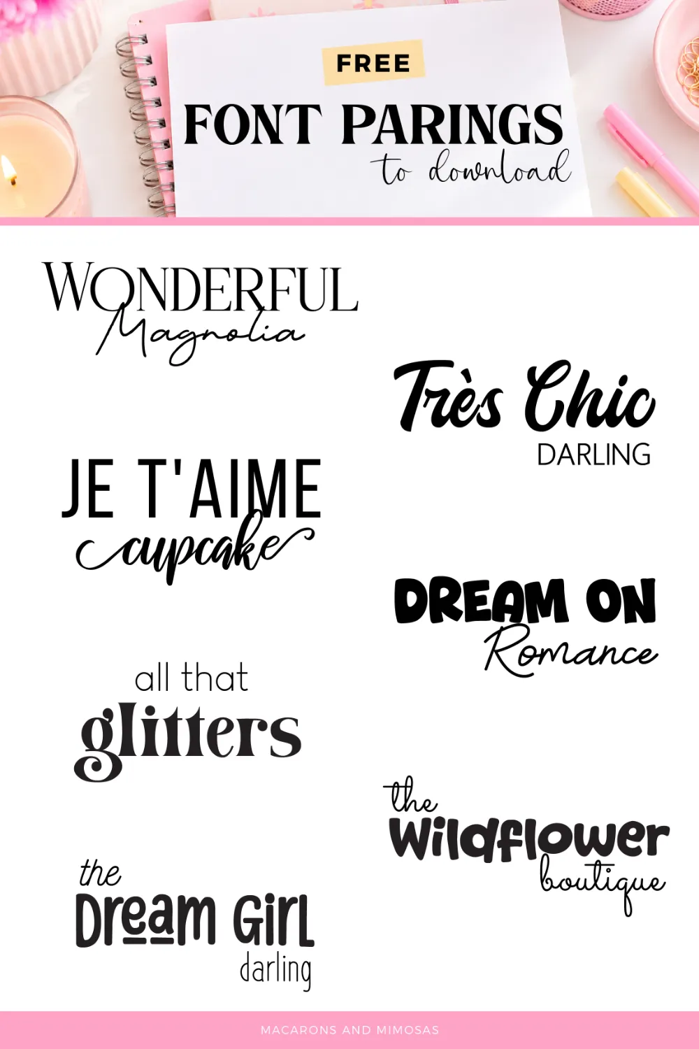 7 free font pairings for logos, branding and commercial use
