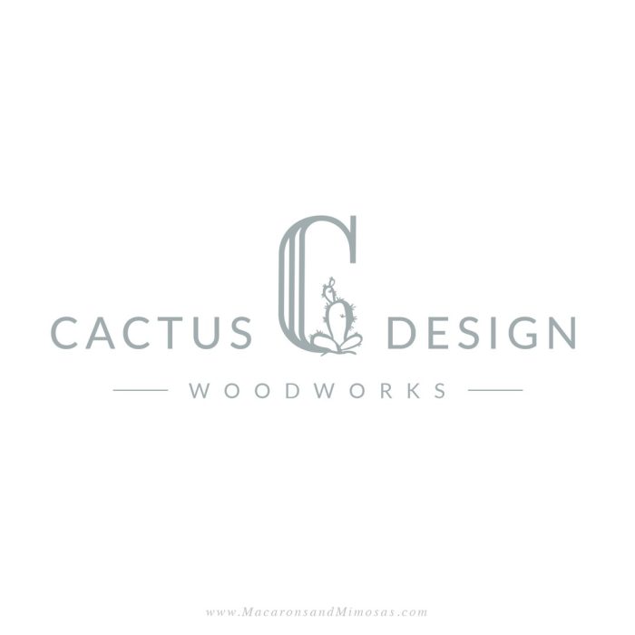 Cactus Logo with C initial for woodworking business