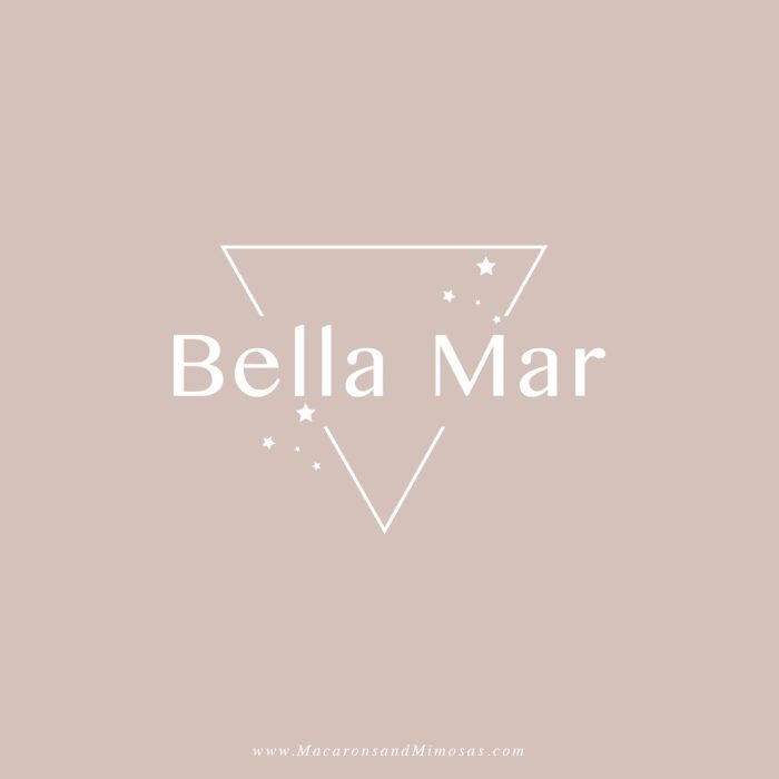 Custom logo design pink star with triangle brand for boutique