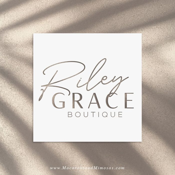 Boutique logo with a handwritten font combination and google font