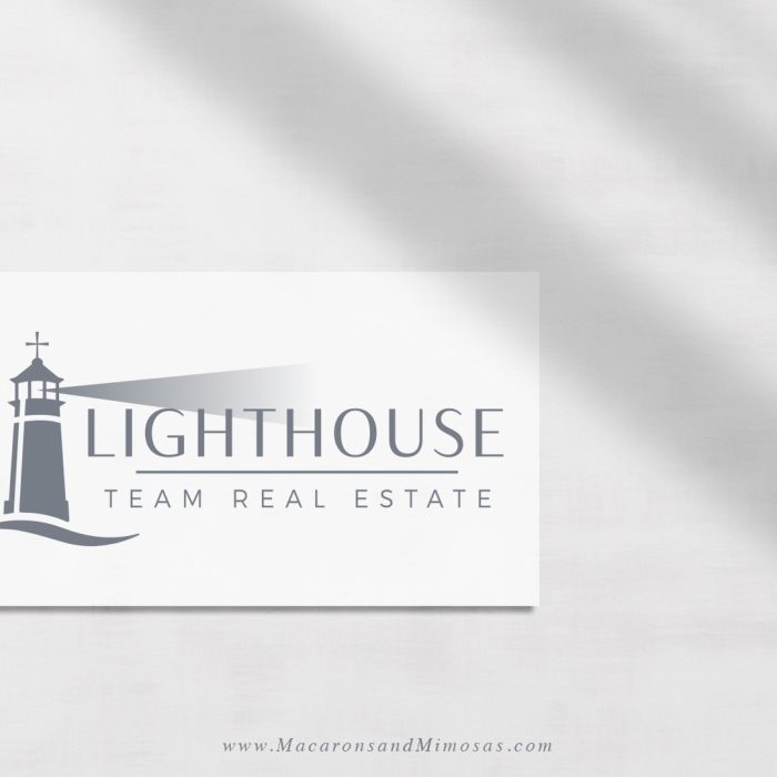 Lighthouse logo and branding design for Realtor Team in pale blue color palette